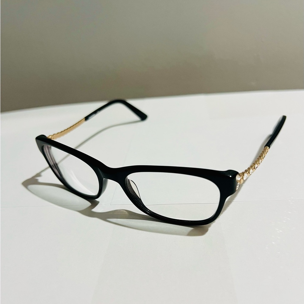 Bebe Talk of the Town Style BB5130 Black and Gold Women's Glasses - HTF